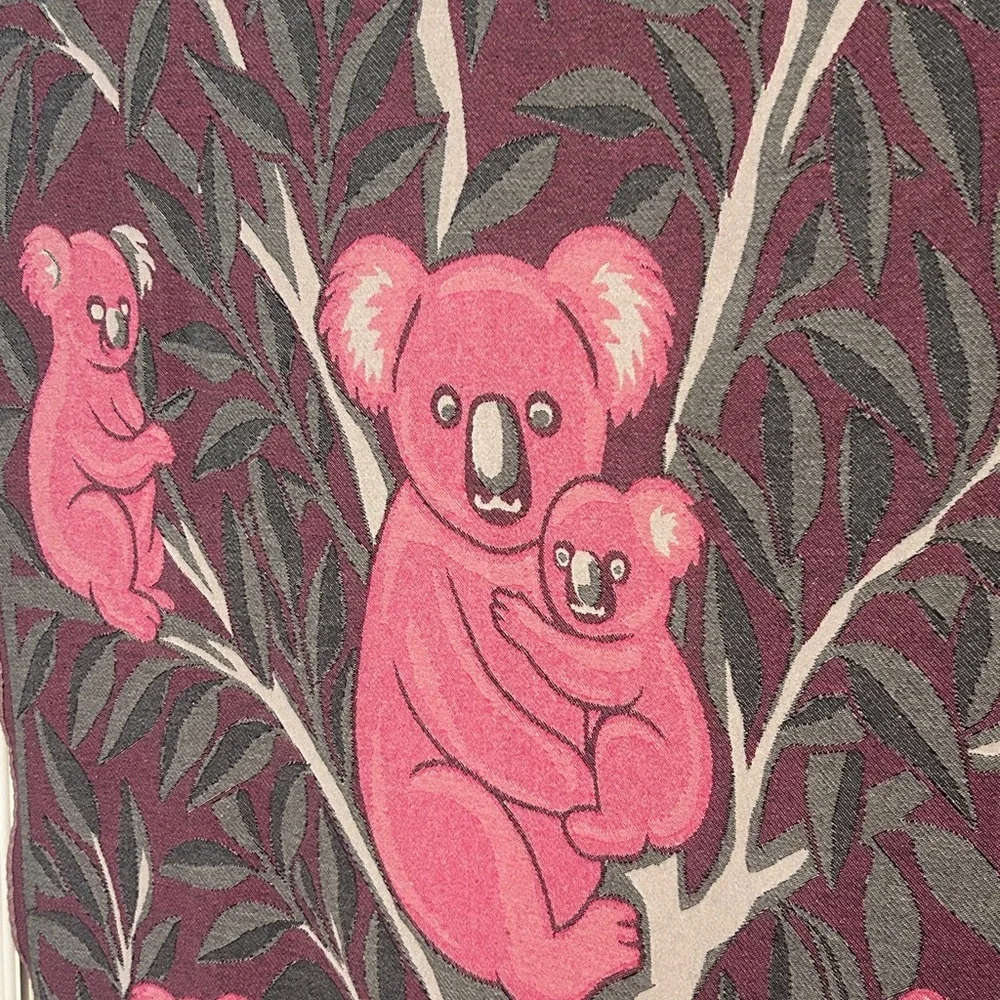 KOALA Heirloom Collection Pink + Gray Hand Crafted Loom Weave New Original 84”